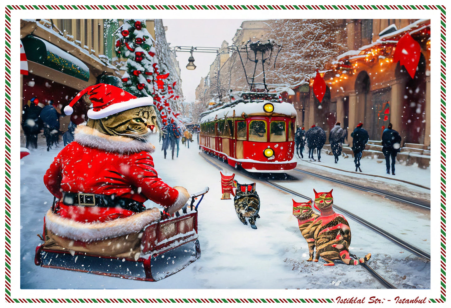 Istanbul Kedileri - Kış Kedisi IV / ISTIKLAL CADDESI Kartpostal