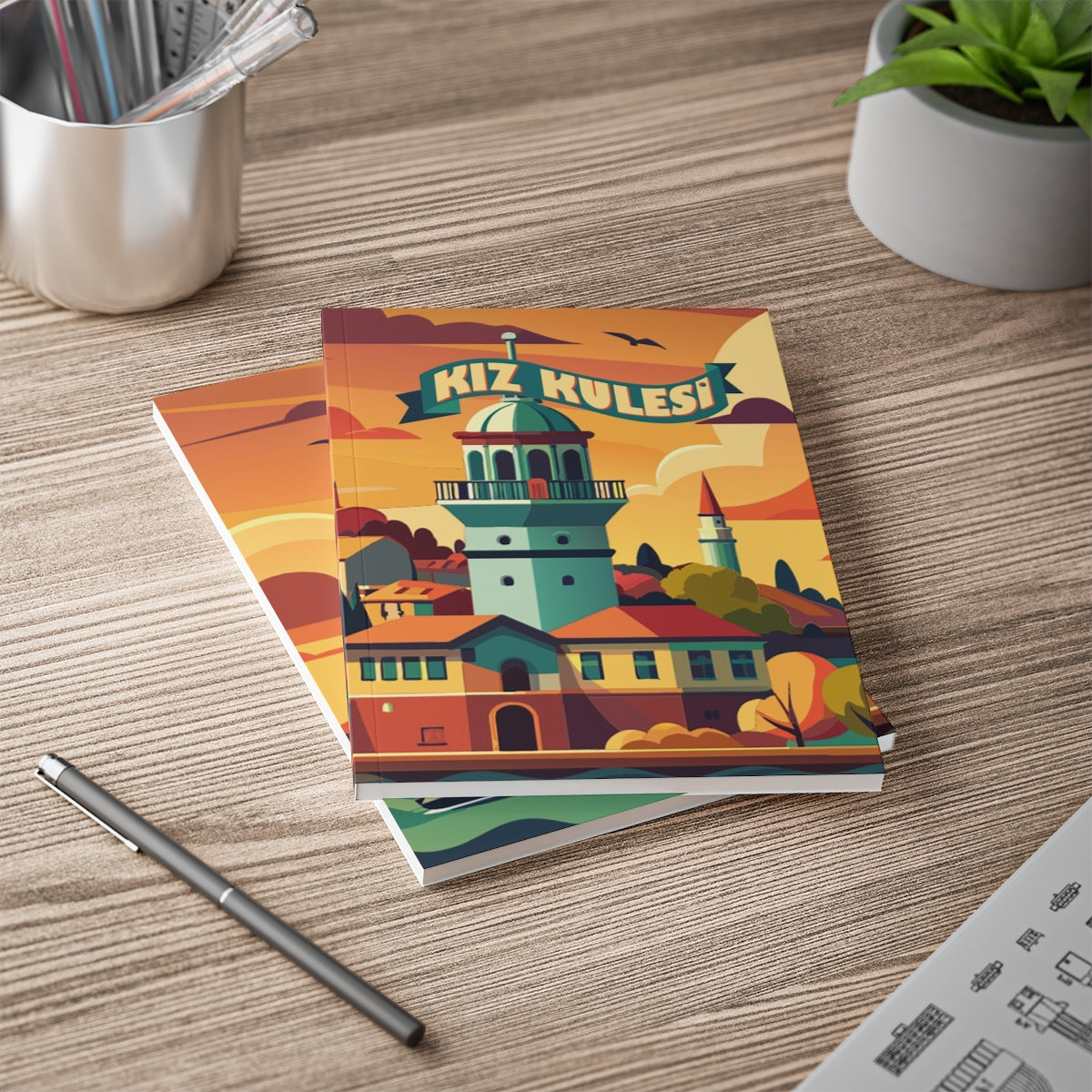 City Post / KIZ KULESİ - Paper Covered Tailor Sewed Travellers Notebook